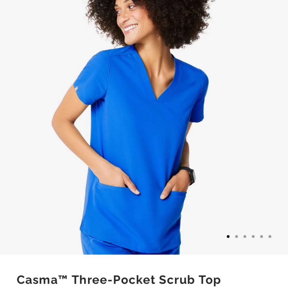 Figs Royal Blue Scrub Top